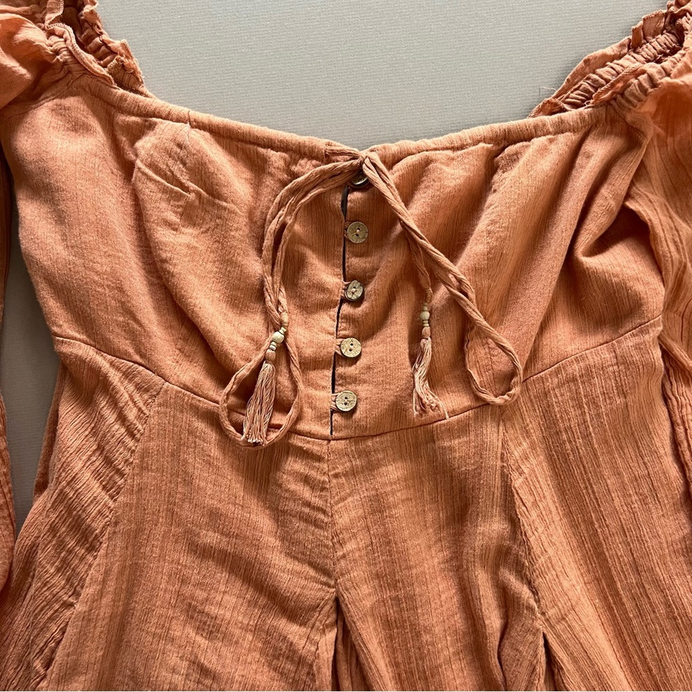 Free People Orange Off Shoulder Gauze Dress - Picture 11 of 16